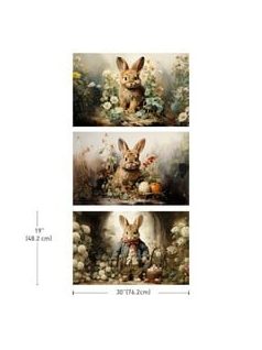   Redesign with Prima Decoupage Tissue Papír - Álmodozó nyuszik